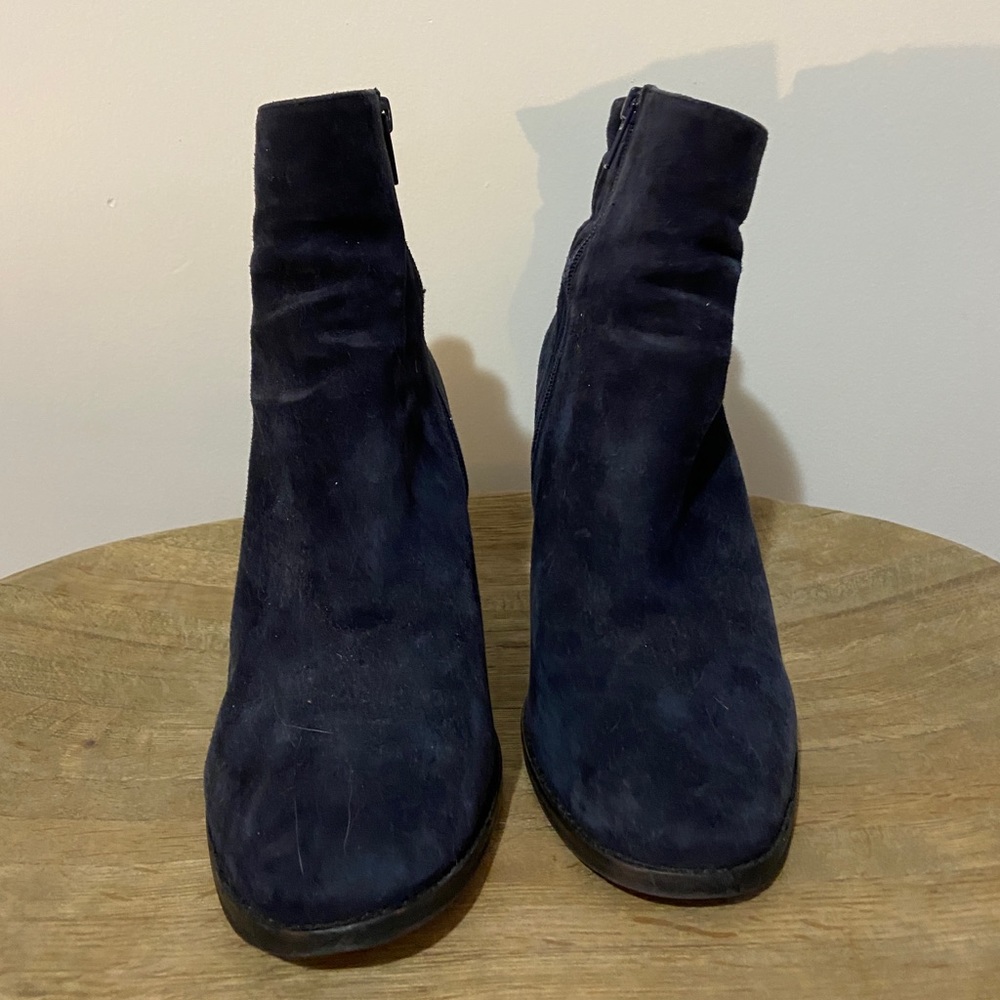 Steve Madden Blue Suede Heeled Booties - Picture 2 of 9